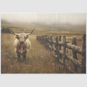 Highland Kuh Vintage Sepia Decoupage Seidenpapier