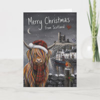 Highland-Kuh-Weihnachten aus Schottland Karte