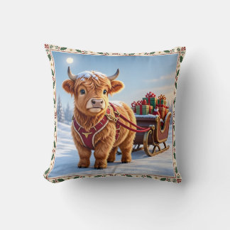 Highland-Kuh Weihnachten Kissen