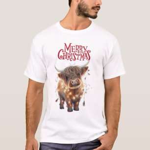 Highland-Kuh-Weihnachts-T-Shirt T-Shirt