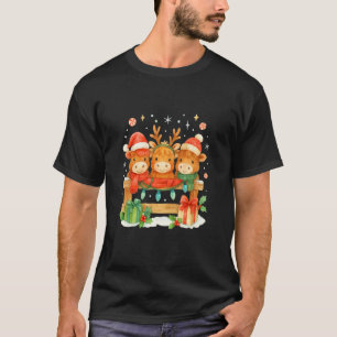Highland-Kuh-Weihnachts-Trio Hübsche Feiertags-Was T-Shirt