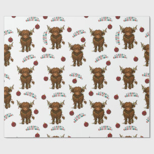 Highland-Kuh-Weihnachtsgeschenkpapier Geschenkpapier
