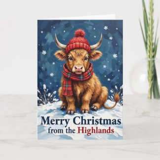 Highland-Kuh-Weihnachtskarte Karte