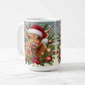Highland Kühe im Weihnachtsfest Kaffeetasse (Vorderseite Links)