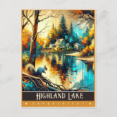 Highland Lake, Connecticut | Vintage Malerei Postkarte (Vorderseite)