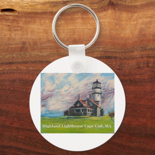Highland Lighthouse Cape Cod, MA Schlüsselanhänger (Vorderseite)