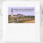 Highland Lighthouse, Cape Cod, Massachusetts Rechteckiger Aufkleber (Tasche)