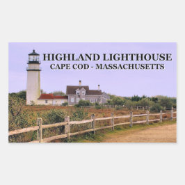 Highland Lighthouse, Cape Cod, Massachusetts Rechteckiger Aufkleber