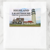 Highland Lighthouse, Cape Cod, Massachusetts Rechteckiger Aufkleber (Tasche)