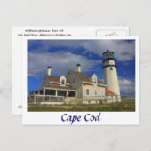 Highland Lighthouse, Cape Cod Truro Postkarte (Vorne/Hinten)