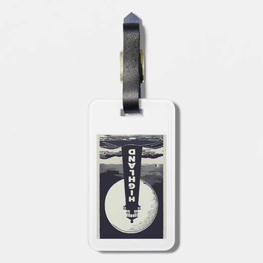 Highland Lighthouse Massachusetts Moon Gepäckanhänger (Rückseite vertikal)