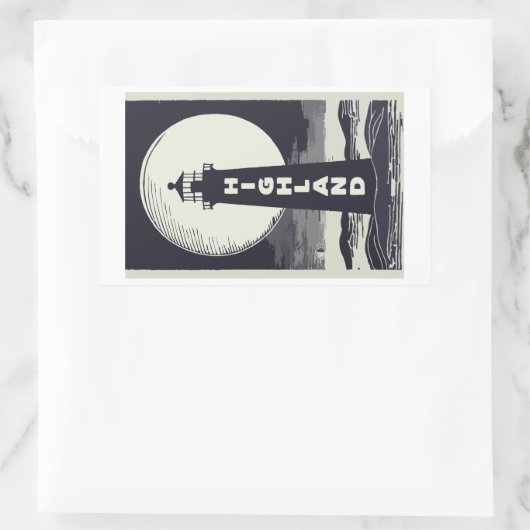 Highland Lighthouse Massachusetts Moon Rechteckiger Aufkleber (Tasche)