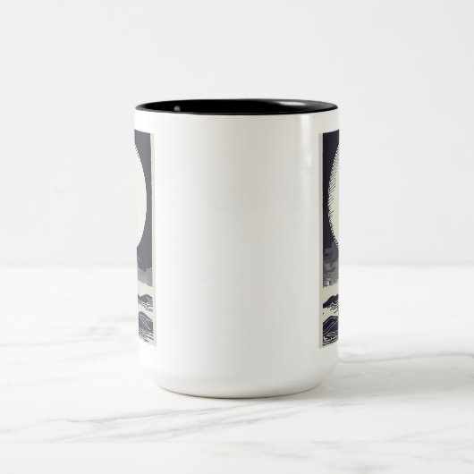 Highland Lighthouse Massachusetts Moon Zweifarbige Tasse (Mittel)