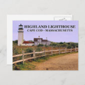 Highland Lighthouse, Massachusetts Postkarte (Vorne/Hinten)