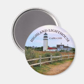 Highland Lighthouse, Massachusetts Round Magnet (Vorderseite/Rückseite)