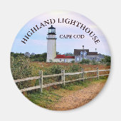 Highland Lighthouse, Massachusetts Round Magnet (Vorne)