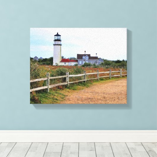 Highland Lighthouse Massachusetts Wrapped Canvas Leinwanddruck (Insitu (Holzboden))