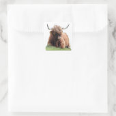 Highland "Moo Cow" Quadratischer Aufkleber (Tasche)