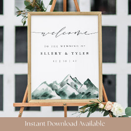 Highland | Mountain Hochzeit Druckbare Willkommens Poster