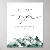 Highland | Mountain Hochzeitsgästebuch-Schild Poster (Vorne)