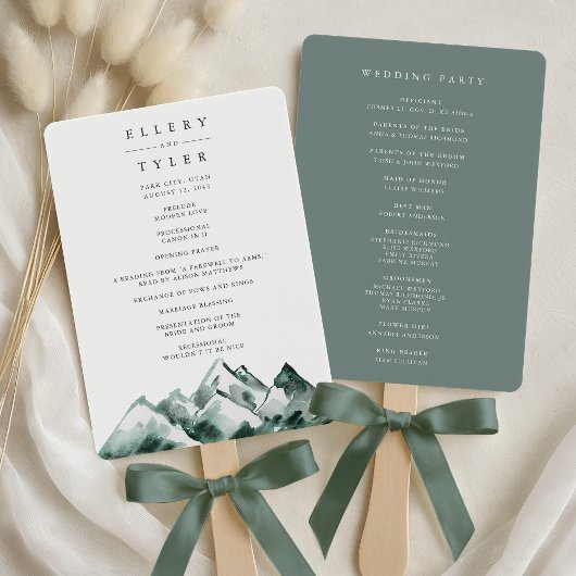 Highland | Mountain Wedding Program Fächer
