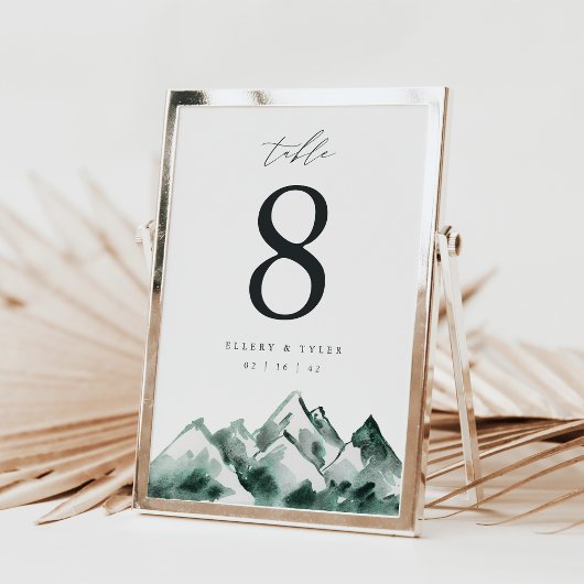 Highland | Mountain Wedding Tischnummer Card