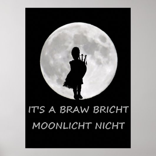 Highland Piper in Bright Moon Poster (Vorne)