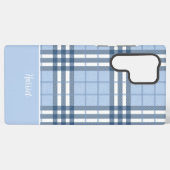 Highland Plaid Blue MagSafe Tough Samsung Galaxy Hülle (Rückseite (Horizontal))