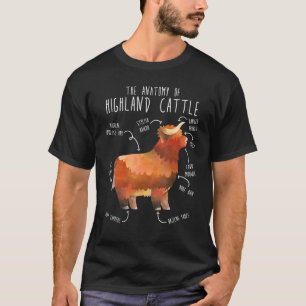 Highland-Rind-Anatomie schottischer Rinderzüchter  T-Shirt