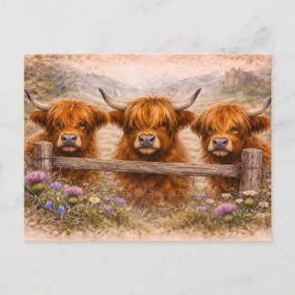 Highland-Rind - Aquarell-Tiere Postkarte