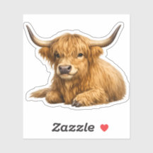 Highland-Rind-Sticker zum Ausschneiden