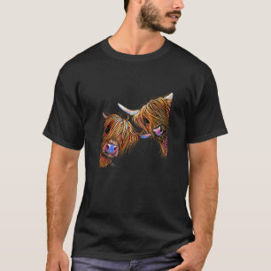 Highland-Rind-Tierdruck ' Sugar Lump & Noodles ' T-Shirt
