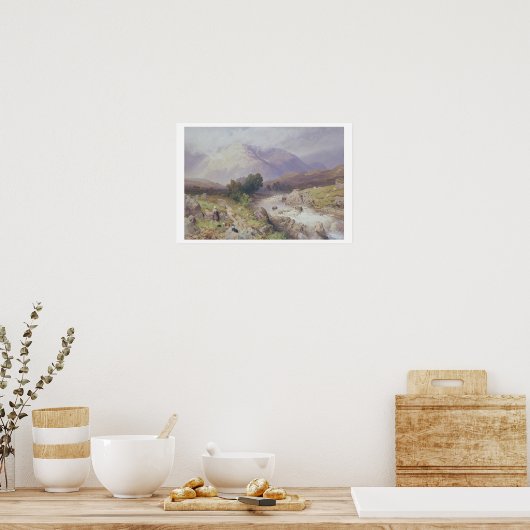 Highland Scene near Dalmally, Argyll (w/c auf Canv Poster (Küche)