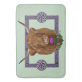 Highland Scottish Cow Lila Celtic Knot Work Badematte (Vorderseite Vertikal)