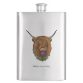 Highland Scottish Cow Lila Celtic Knot Work Flachmann (Vorderseite)