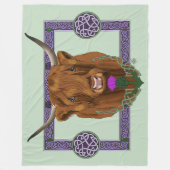 Highland Scottish Cow Lila Celtic Knot Work Fleecedecke (Vorderseite)
