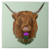 Highland Scottish Cow Lila Celtic Knot Work Fliese (Vorderseite)