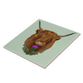 Highland Scottish Cow Lila Celtic Knot Work Fliese (Seite)