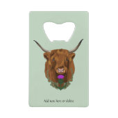 Highland Scottish Cow Lila Celtic Knot Work Geldbeutel Flaschenöffner (Vorderseite)