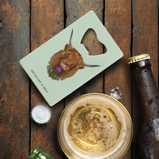 Highland Scottish Cow Lila Celtic Knot Work Geldbeutel Flaschenöffner