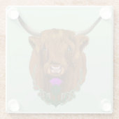 Highland Scottish Cow Lila Celtic Knot Work Glasuntersetzer (Rückseite)