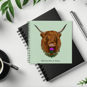 Highland Scottish Cow Lila Celtic Knot Work Notizblock