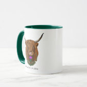 Highland Scottish Cow Lila Celtic Knot Work Tasse (Vorderseite Links)