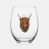 Highland Scottish Cow Lila Celtic Knot Work Weinglas Ohne Stiel (Rückseite)