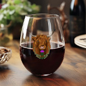 Highland Scottish Cow Lila Celtic Knot Work Weinglas Ohne Stiel