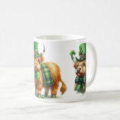 Highland Scottish Kuh St. Patrick's Day lustiges G Kaffeetasse (VorderseiteRechts)