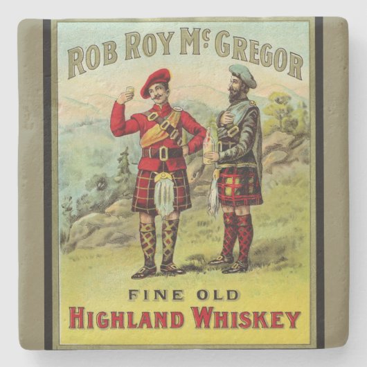 HIghland Scottish Whiskey Label Steinuntersetzer (Vorderseite)