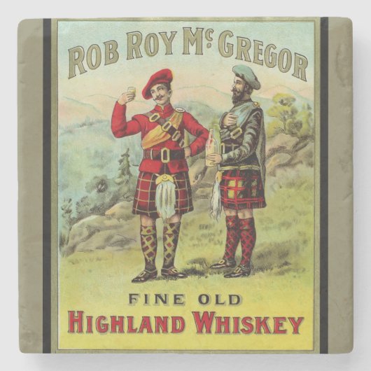 HIghland Scottish Whiskey Label Steinuntersetzer (Vorderseite)