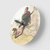 Highland Shepherd, aus "Kostüm von Großbritannien" Runde Wanduhr (Winkel)