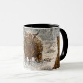  Highland Soul: Whimsical Snowy Cows Vintage Tasse (VorderseiteRechts)